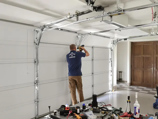 Twinsburg Garage Door Repair certified technician performing precision garage door repair in Twinsburg